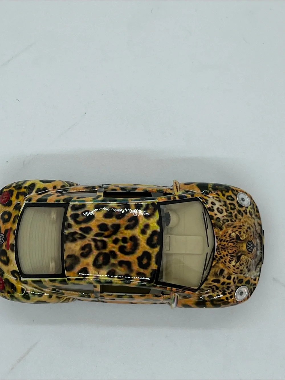 Leopard-Print Toy Beetle Car for Kids - Yellow/Black